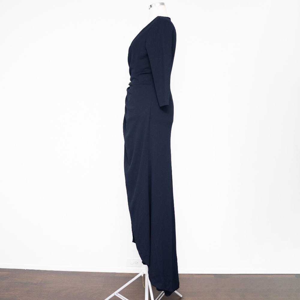 Calvin Klein - Ruched Rhinestone-Button Gown - Picture 6 of 11